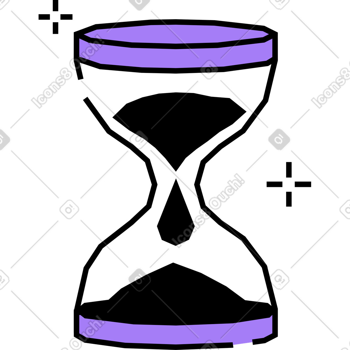 Amethyst 스타일의 모래 시계 일러스트레이션 PNG, SVG 다운로드
