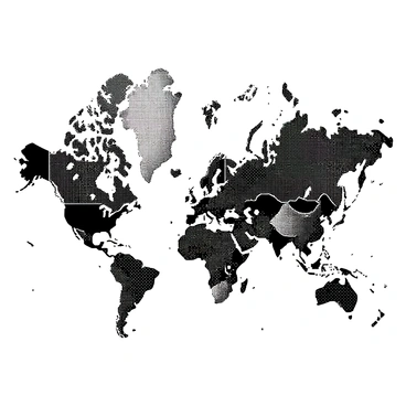 A travel map where the continents and countries are glitching and shifting