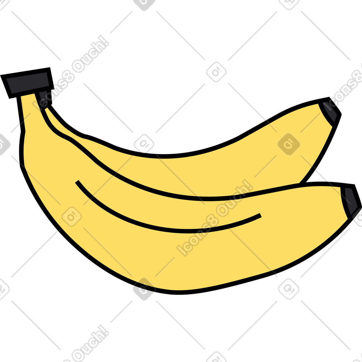 Bananas illustration in Kindy style download in PNG, SVG