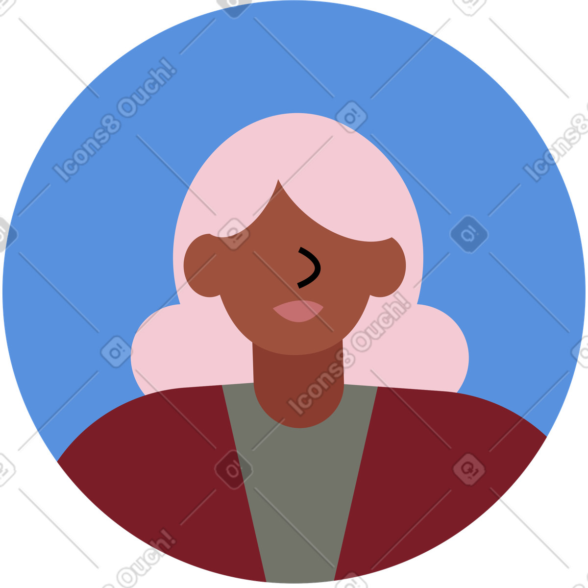 下载 Vector 风格的 女人头像 插画，支持 PNG、SVG 格式