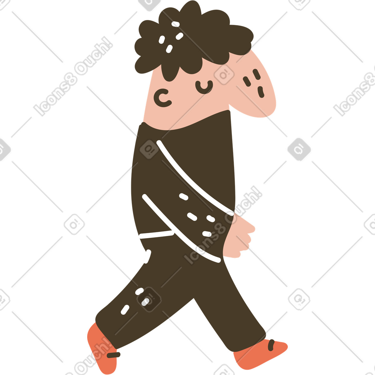 Ilustración Walking man en estilo Karlsson a descargar en PNG y SVG