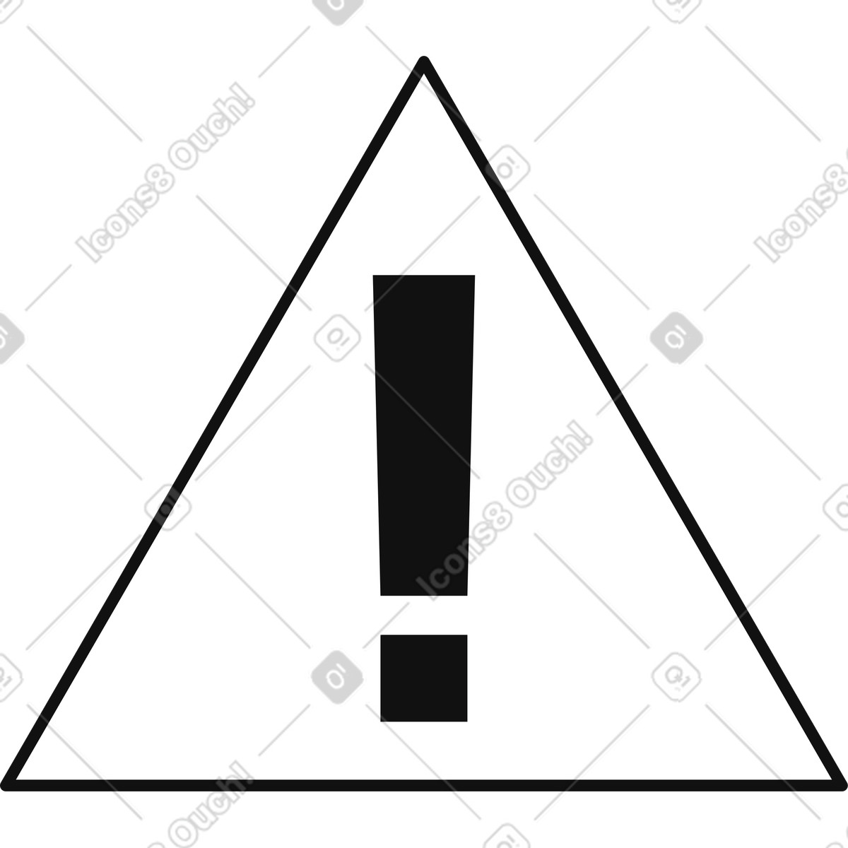 Иллюстрация Warning sign triangle with exclamation mark symbol for general hazard в стиле Main — скачать в форматах PNG, SVG