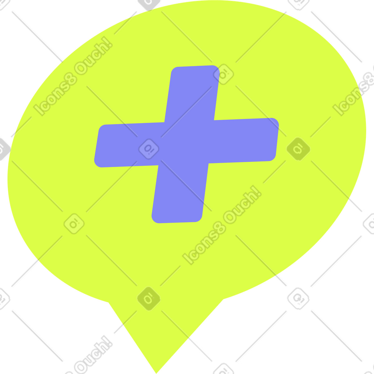 Blase mit einem kreuz-Illustration im Glow-Stil als Download in PNG, SVG