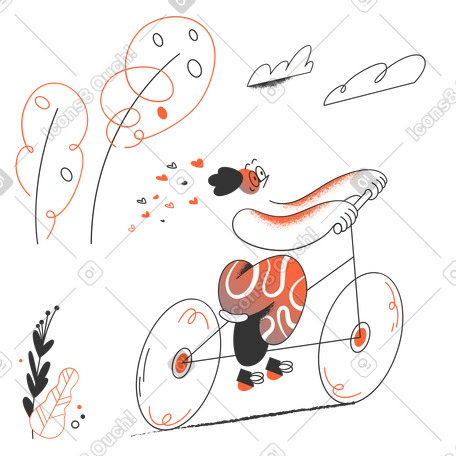 一位女士在骑行途中踩着自行车 PNG, SVG