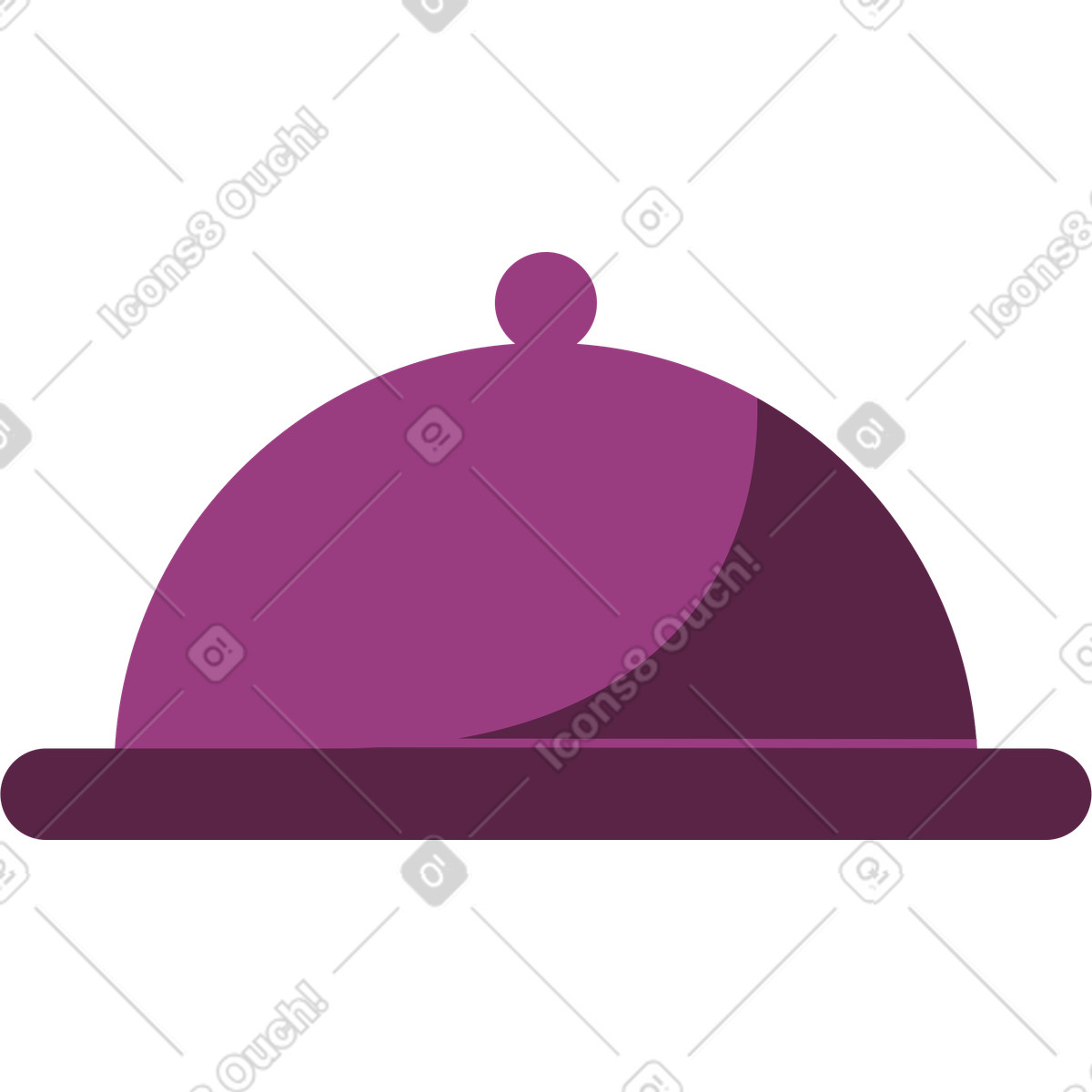 Waiter's dish illustration in Sammy style download in PNG, SVG