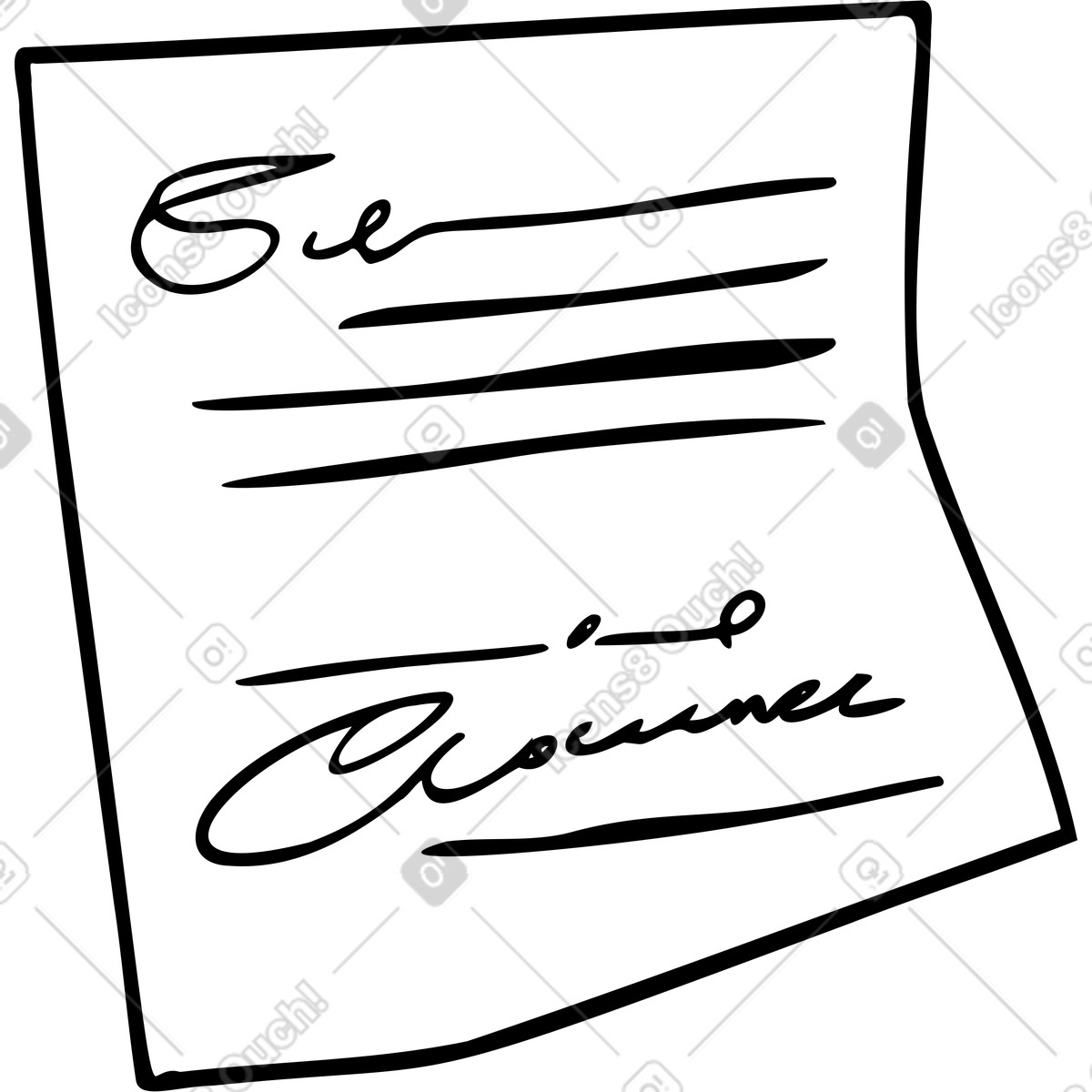 Illustration Document signé dans le style Journal à télécharger aux formats PNG, SVG