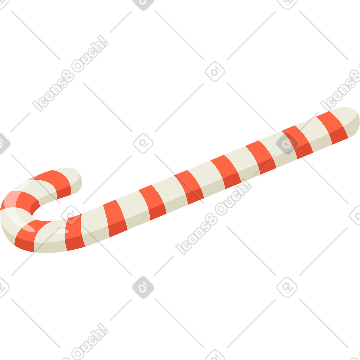 Candy cane illustration in Social style download in PNG, SVG