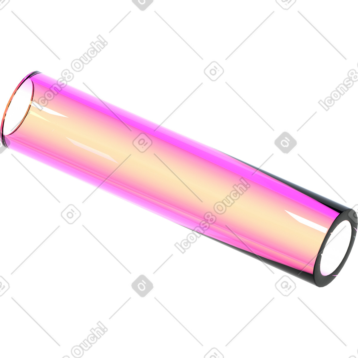 Ilustración Tubo de gradiente vidrio en estilo 3D Glassy a descargar en PNG y SVG
