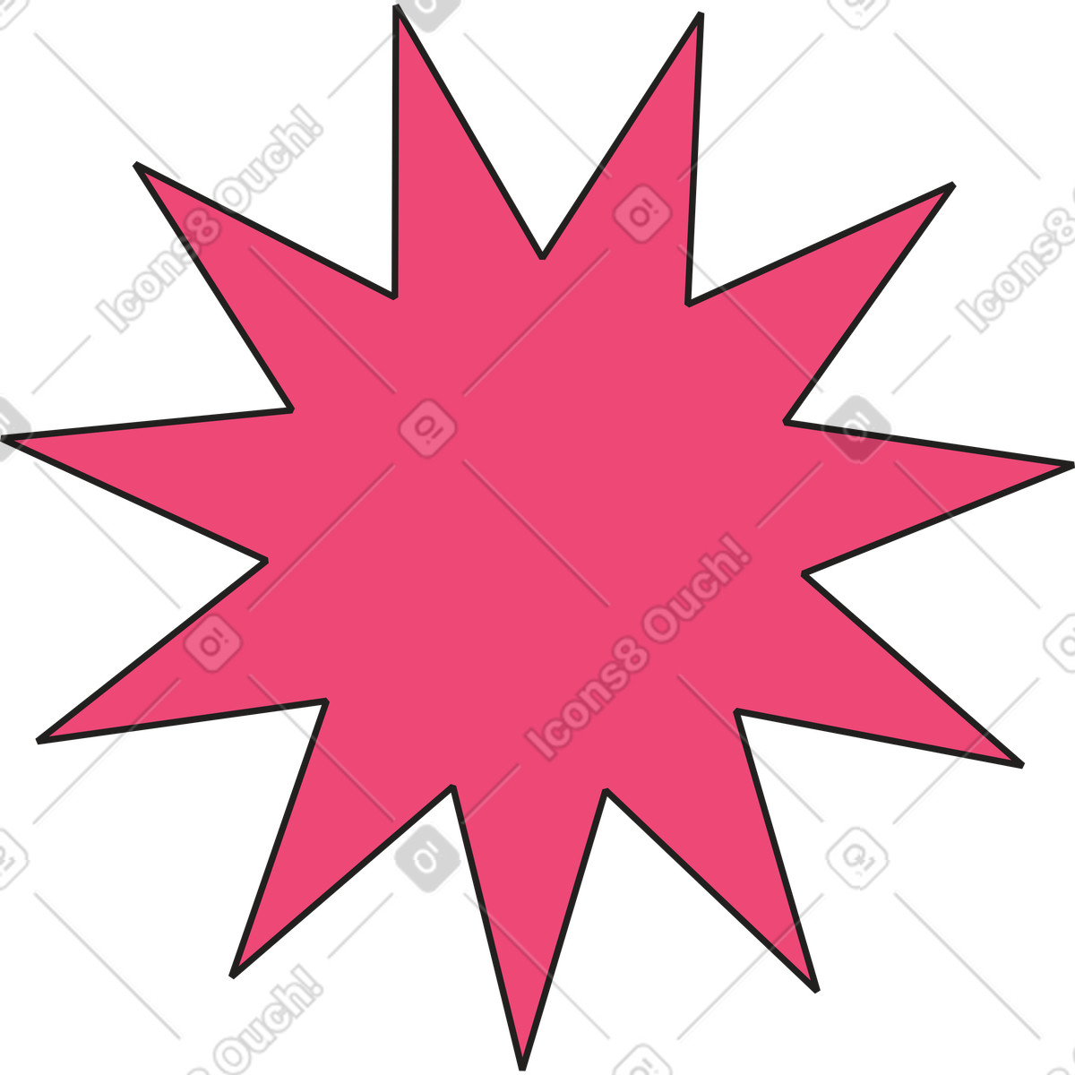 Grande stella rosa illustration in PNG, SVG