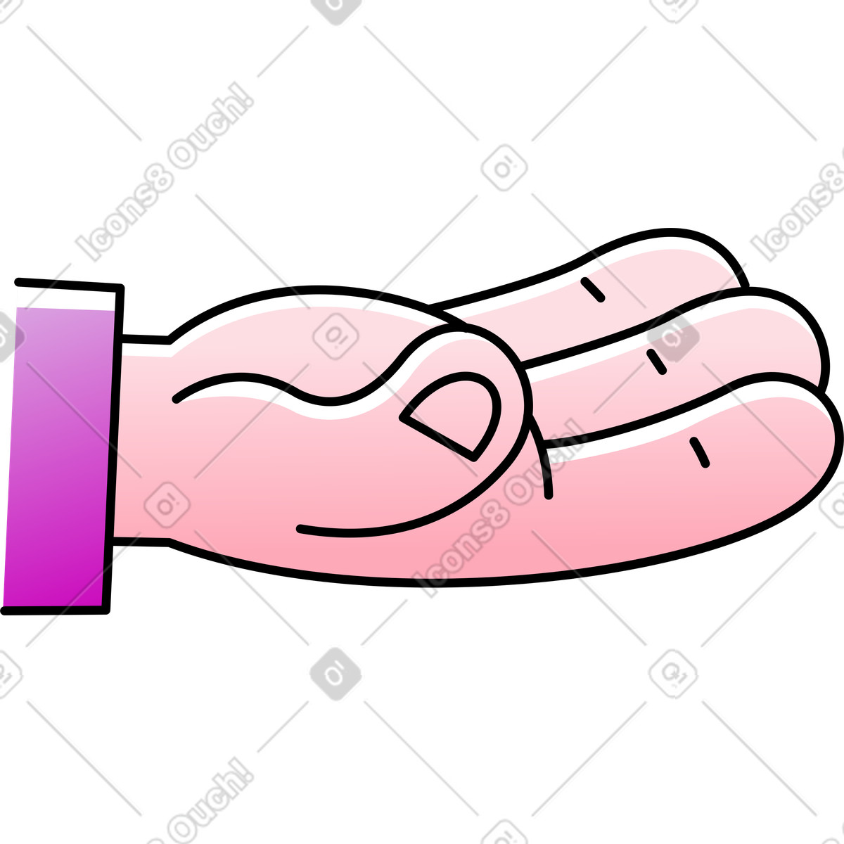 Mano tesa illustrazione in stile Pocus scarica in PNG, SVG