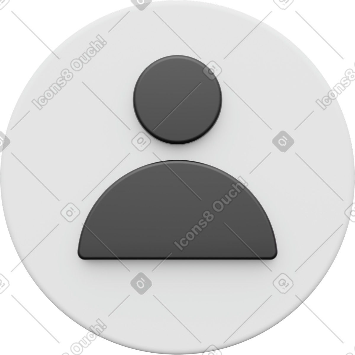 User icon, black profile symbol, account avatar illustration in PNG, SVG