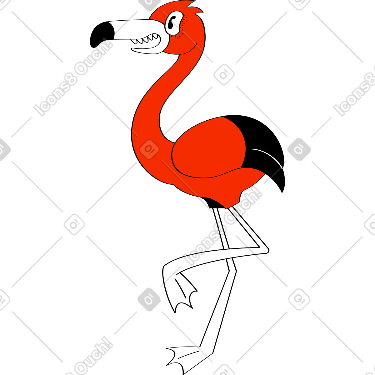 Ilustração de Flamingos em no estilo Looney para baixar em PNG, SVG