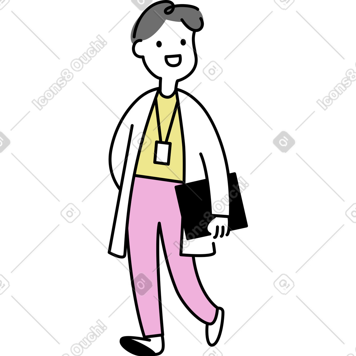 Ilustración Doctor con una carpeta en la mano estilo Mochi a descargar PNG y SVG