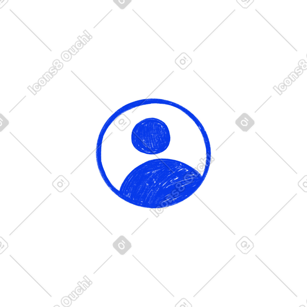 Biro 스타일의 Icon of a man in circle 일러스트레이션 PNG, SVG 다운로드