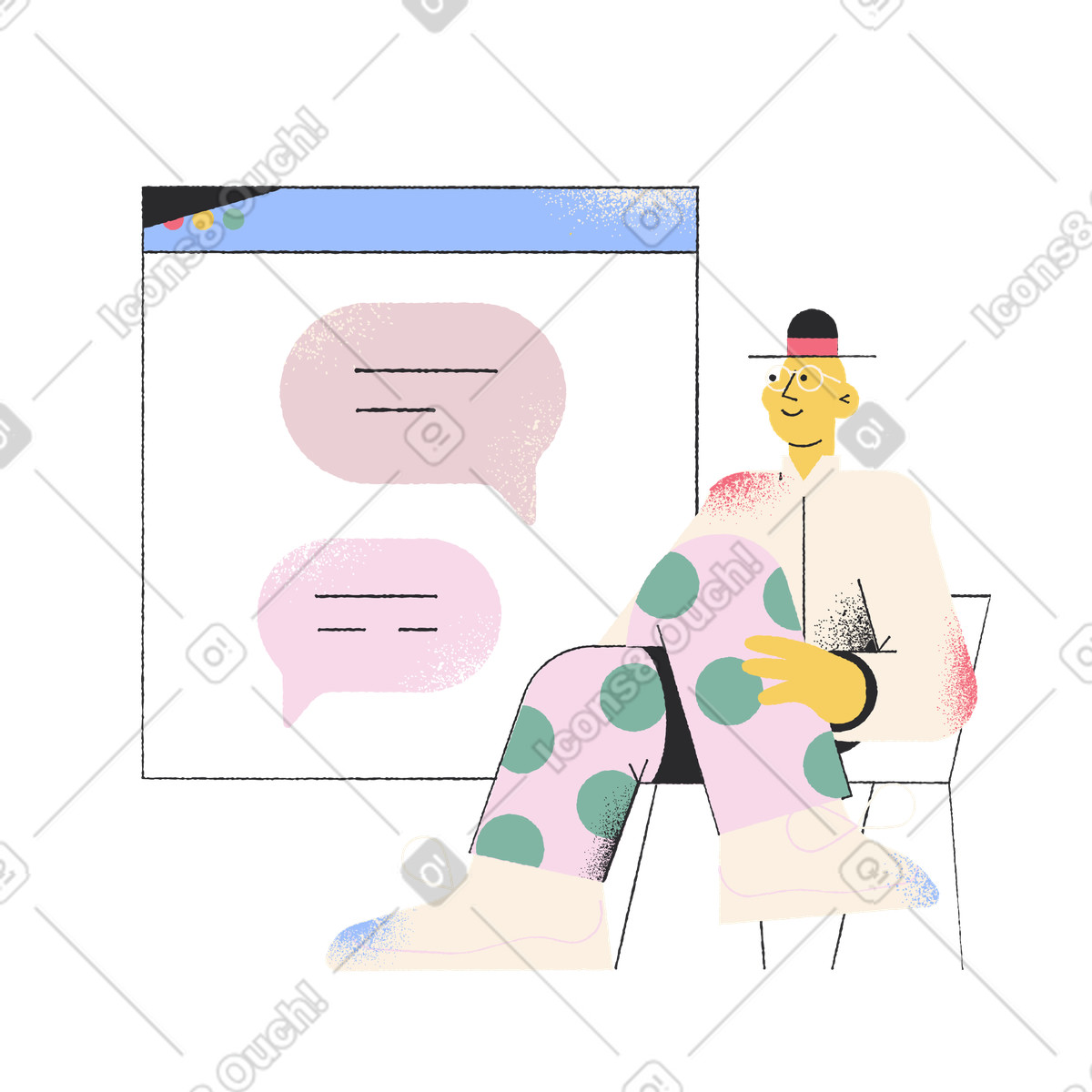 Online service chat  illustration in PNG, SVG