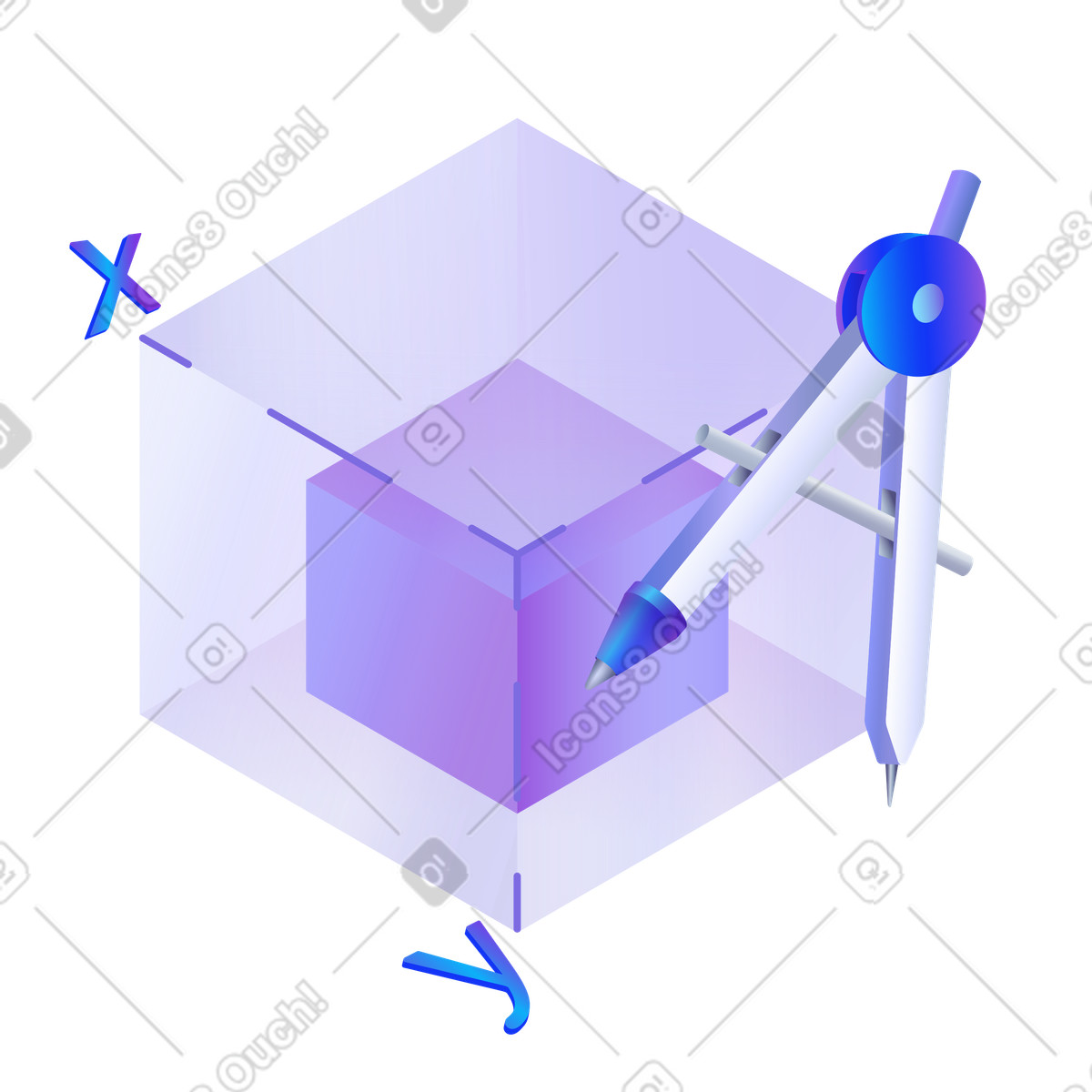 Design and Geometry. Geometric Precision. 3D Geometry Tools. Shapes Structure illustration in Hi-tech style download in PNG, SVG
