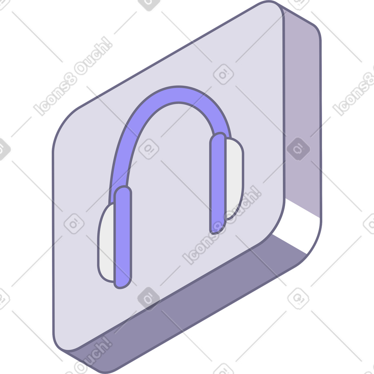 下载 Modul 风格的 戴着耳机的图标 插画，支持 PNG、SVG 格式