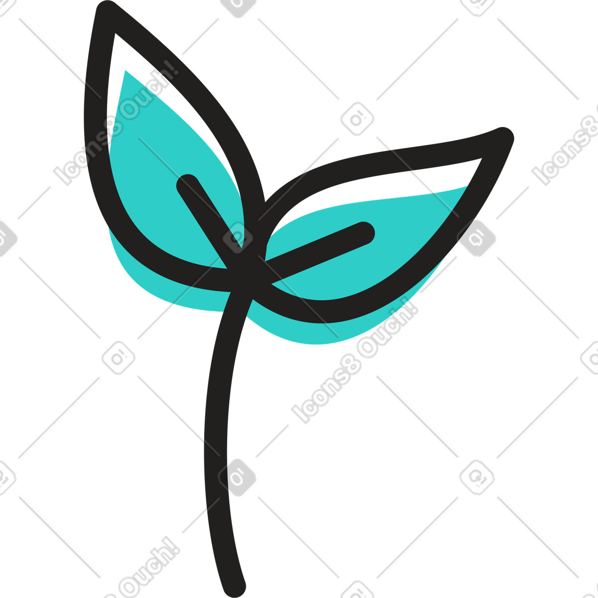 Little 스타일의 새싹 일러스트레이션 PNG, SVG 다운로드