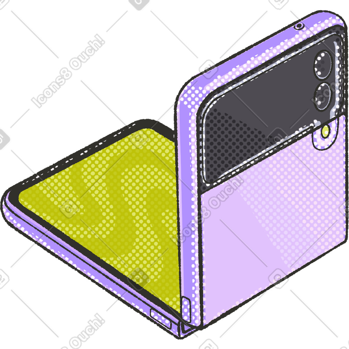 Ilustração de Flip phone em no estilo Dots para baixar em PNG, SVG