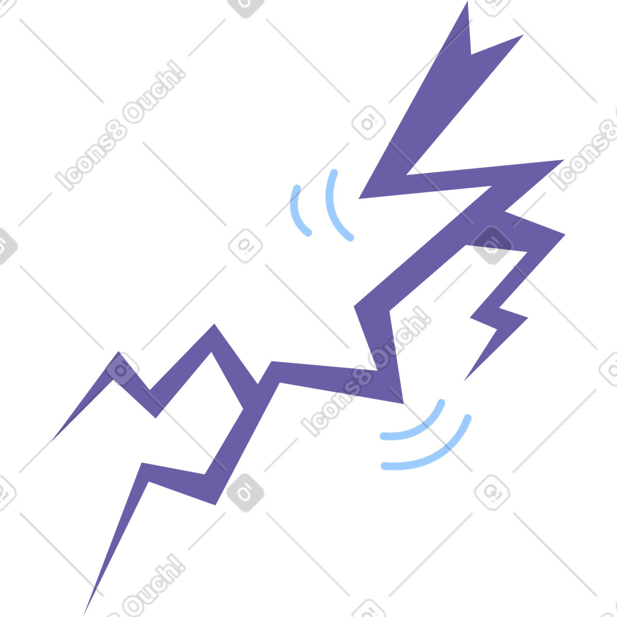 Lightning bolt illustration in Pale style download in PNG, SVG