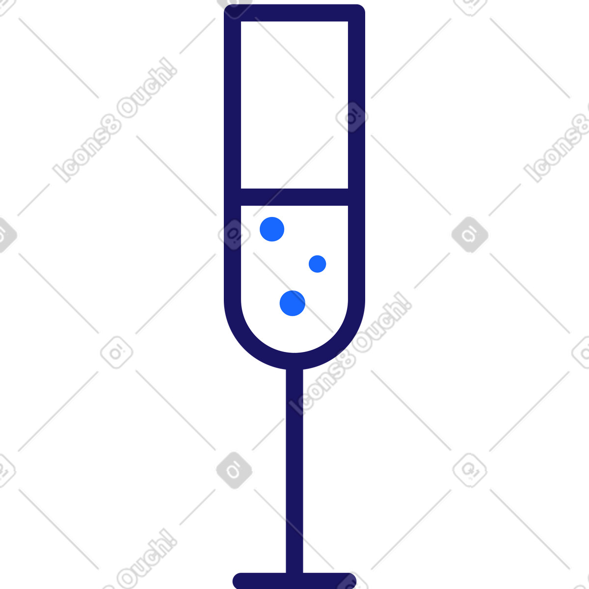 Bicchiere di champagne illustrazione in stile Matey scarica in PNG, SVG