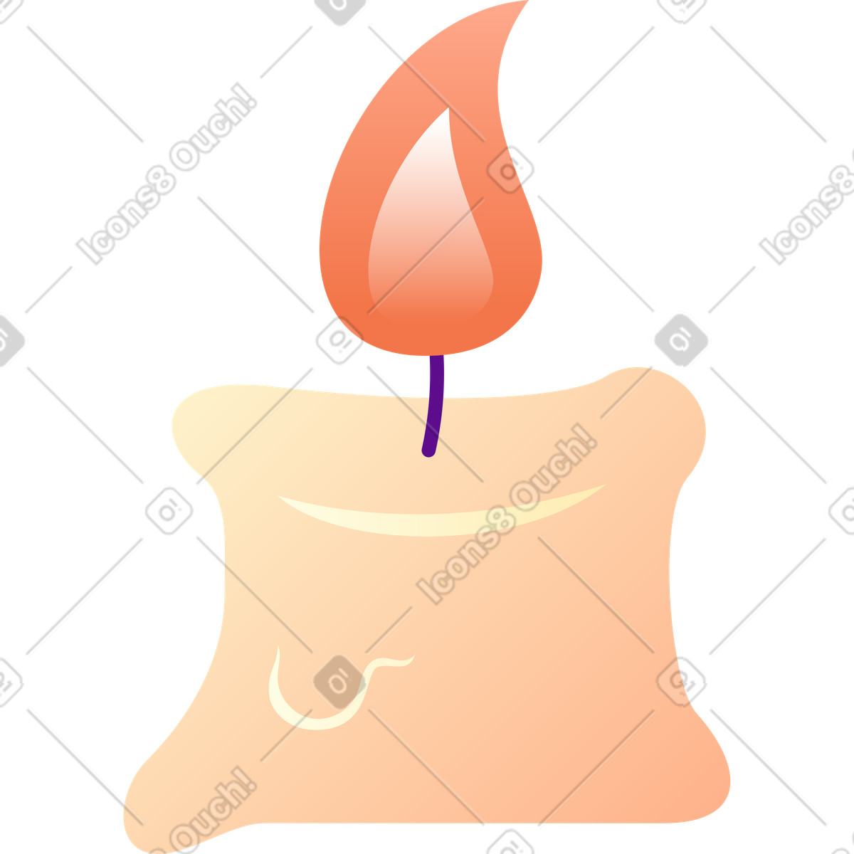 Candle illustration in Lettering style download in PNG, SVG