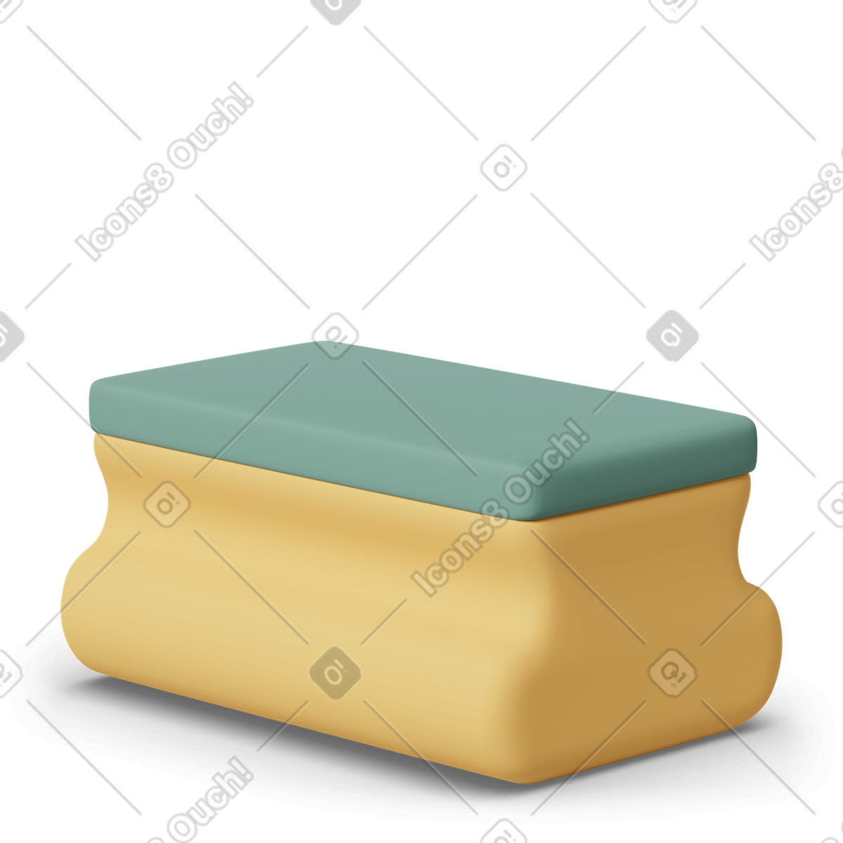 Yellow sponge illustration in 3D Casual life style download in PNG, SVG