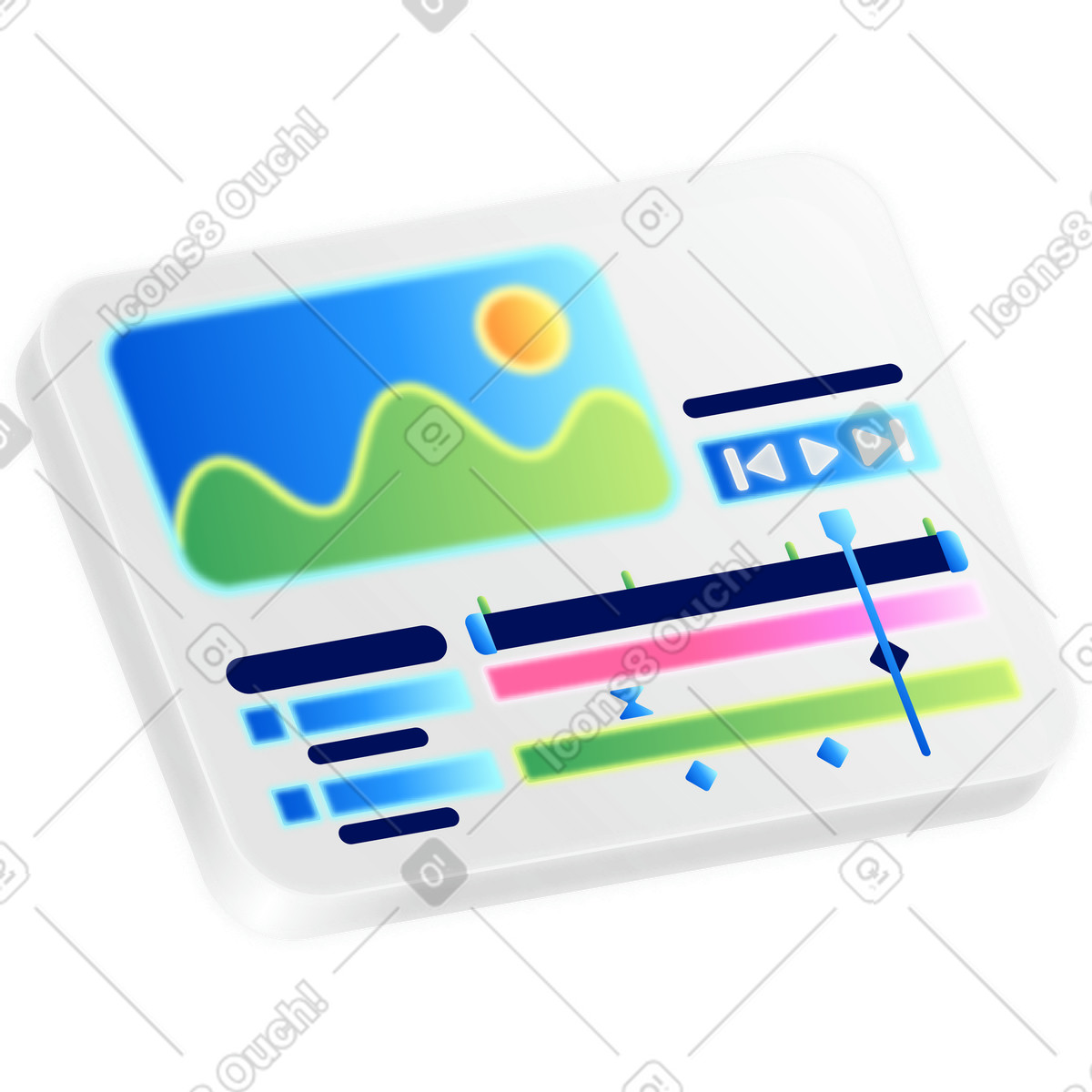 Animation software illustration in PNG, SVG