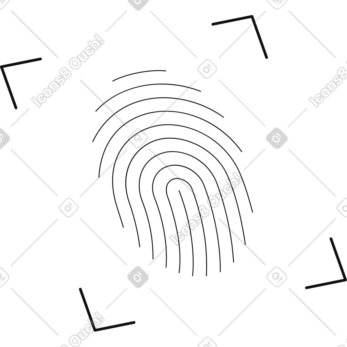 Fingerabdruck-überprüfung-Illustration im Techny-Stil als Download in PNG, SVG