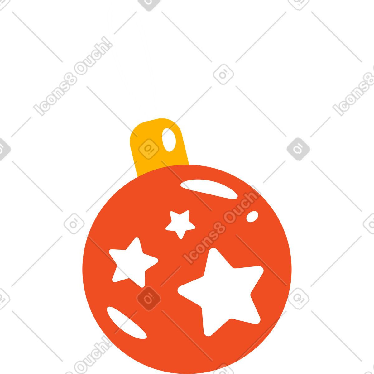 Weihnachtskugel-Illustration im Flame-Stil als Download in PNG, SVG