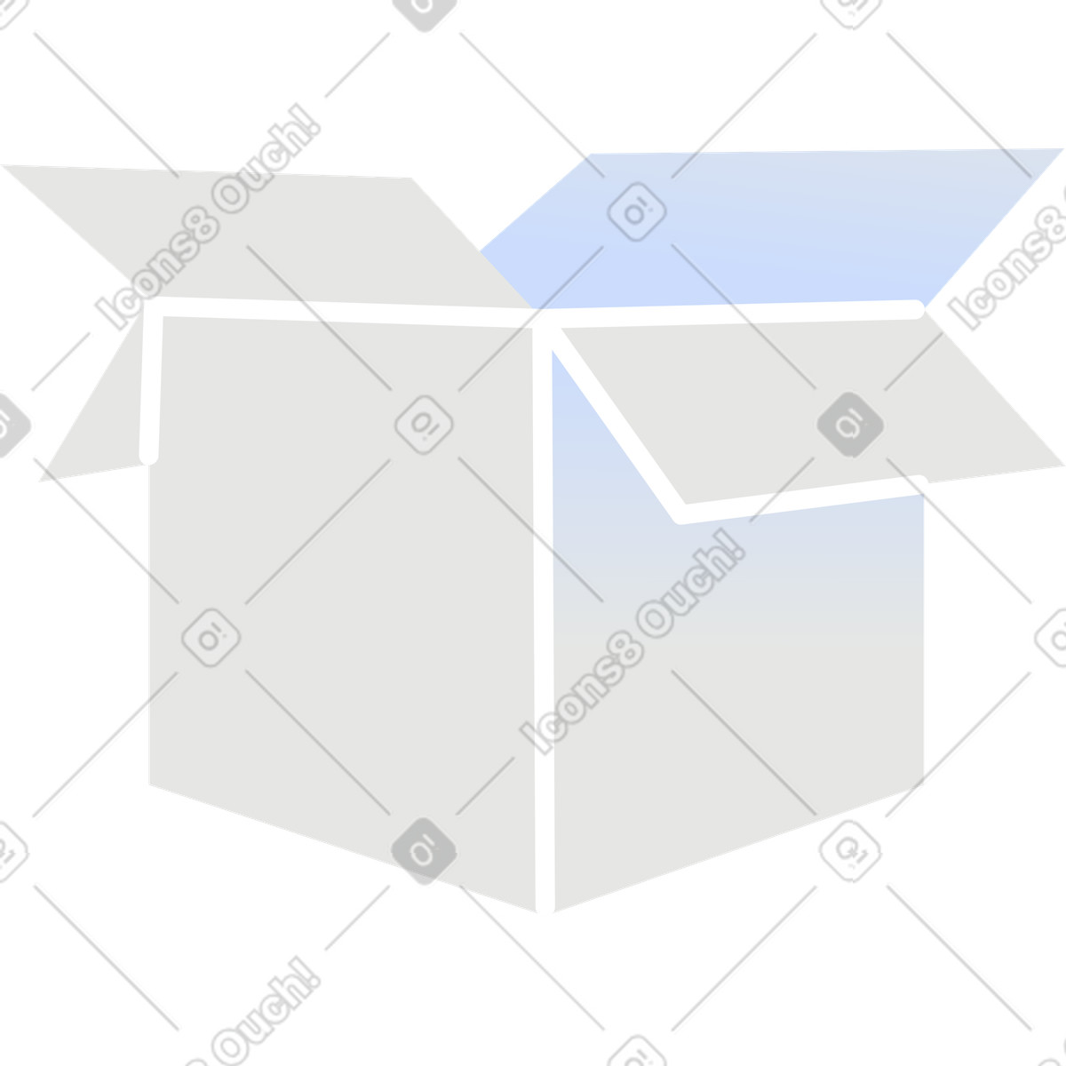 Graue box-Illustration im Airy-Stil als Download in PNG, SVG
