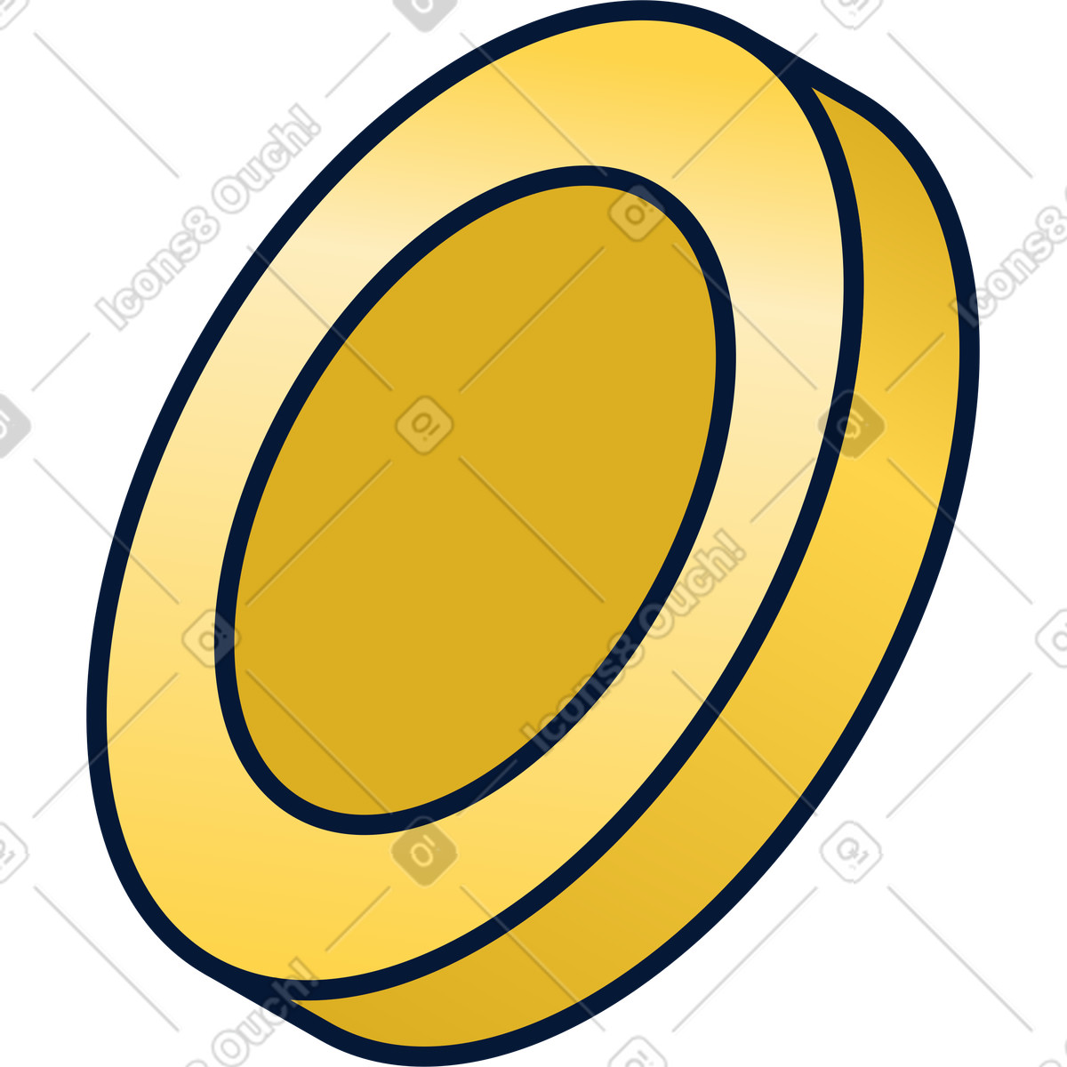 Yellow coin illustration representing token values in clipart PNG SVG GIF