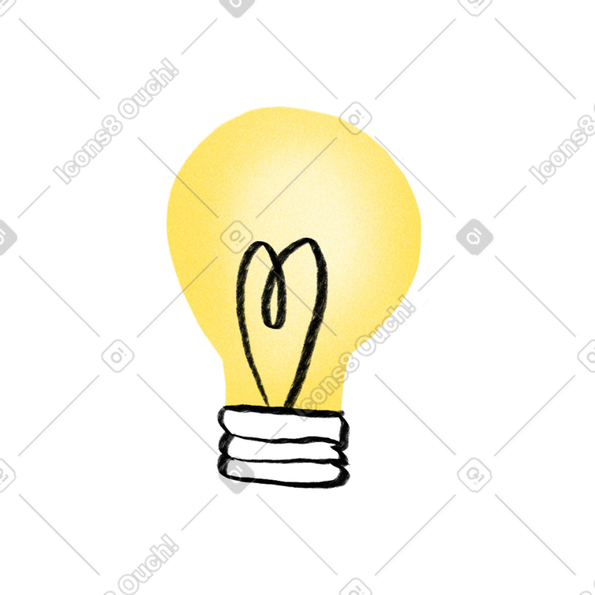 Lampadina illustrazione in stile Bonny scarica in PNG, SVG
