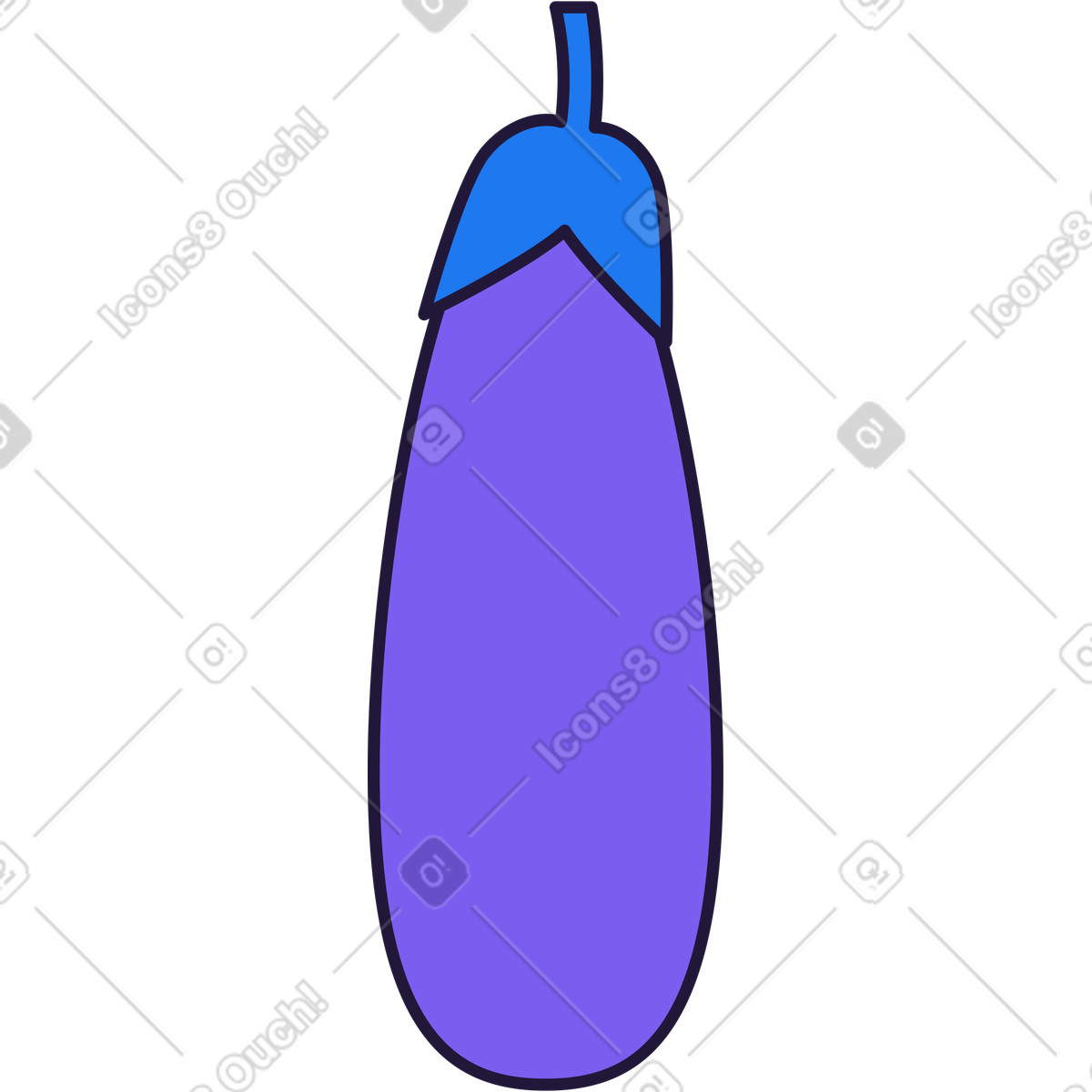 Ilustración Eggplant en estilo Conifer a descargar en PNG y SVG