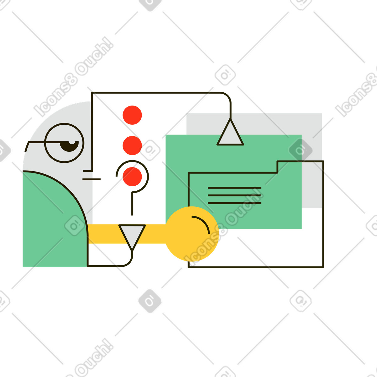 Ilustración Búsqueda de archivos en estilo Geom a descargar en PNG y SVG
