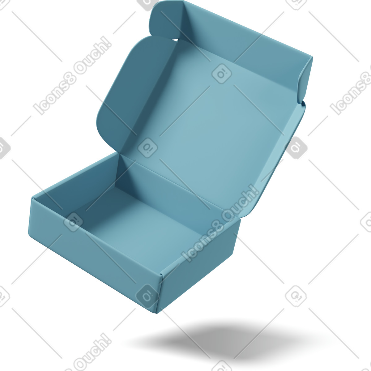 Open mailer box-Illustration im 3D Casual life-Stil als Download in PNG, SVG
