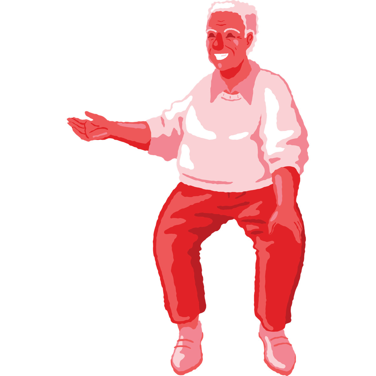 Cherry スタイルの Chubby old man sitting front のイラストをPNG、SVG形式でダウンロード