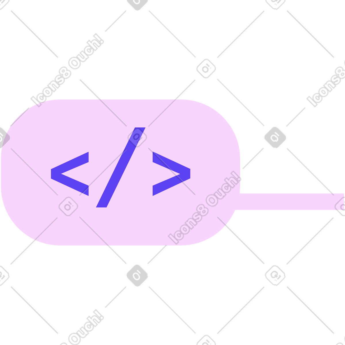 Ilustración Burbuja de código en estilo Marginalia a descargar en PNG y SVG