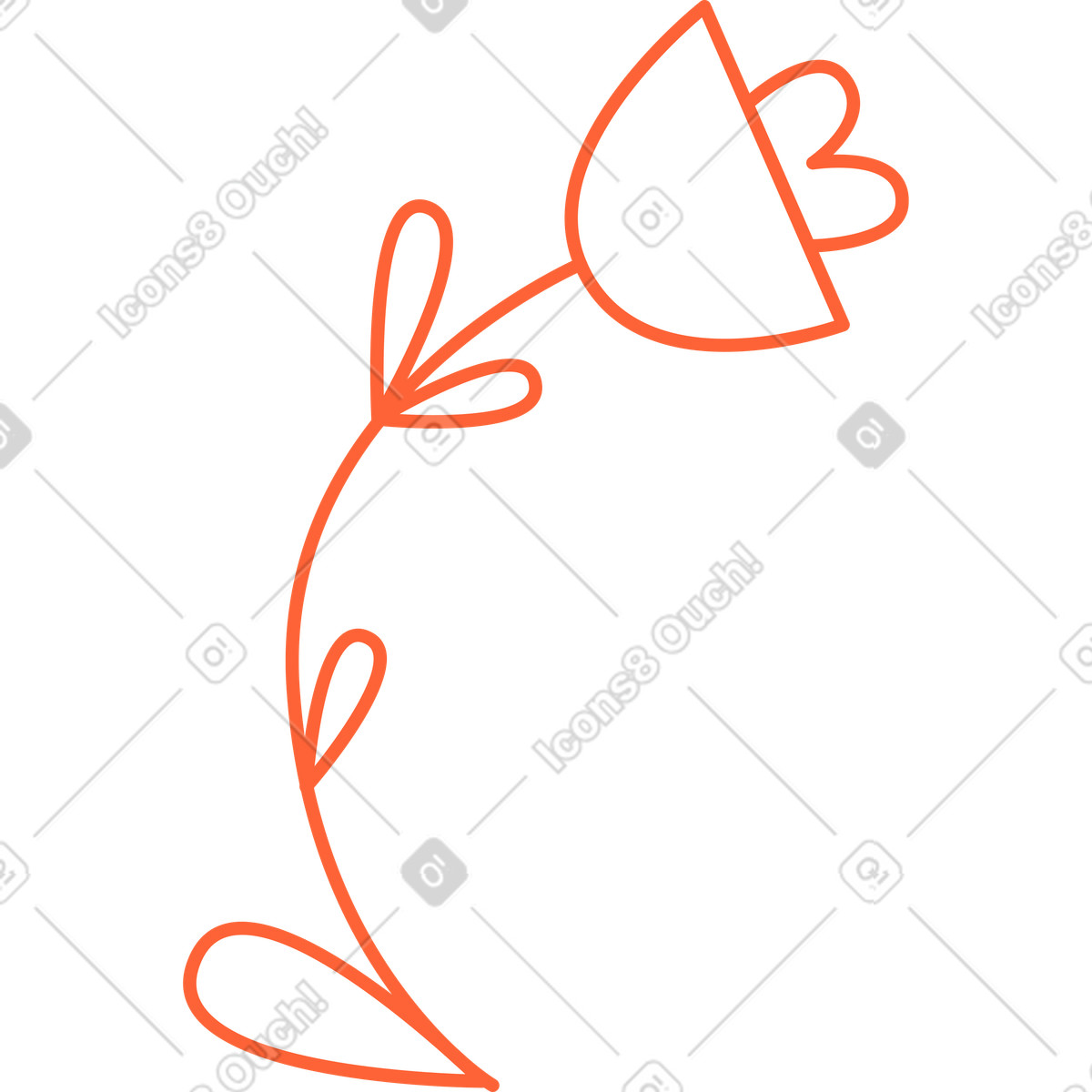 Fiore illustrazione in stile Crayon scarica in PNG, SVG