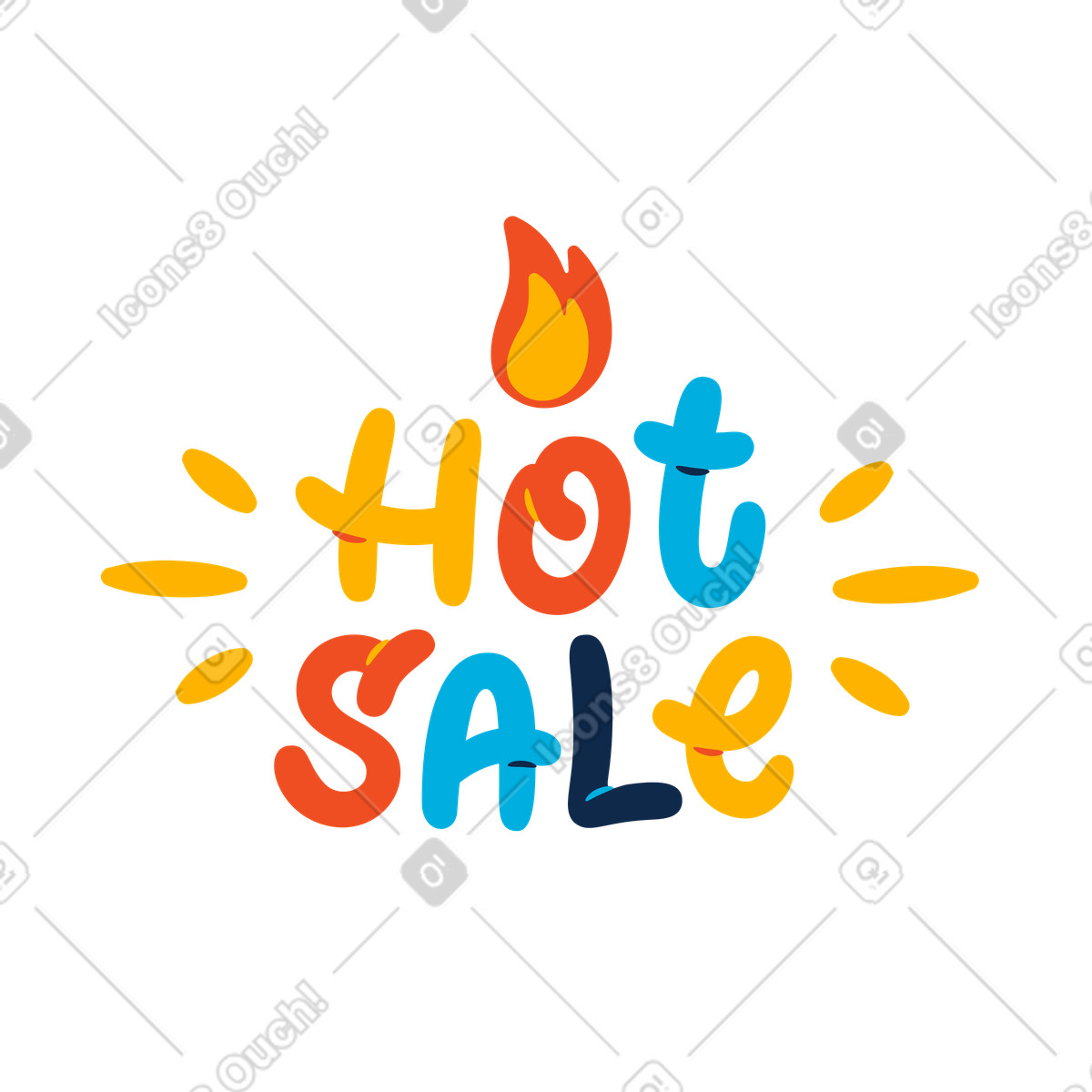 Flame 스타일의 화재로 핫세일 문자 쓰기 일러스트레이션 PNG, SVG 다운로드