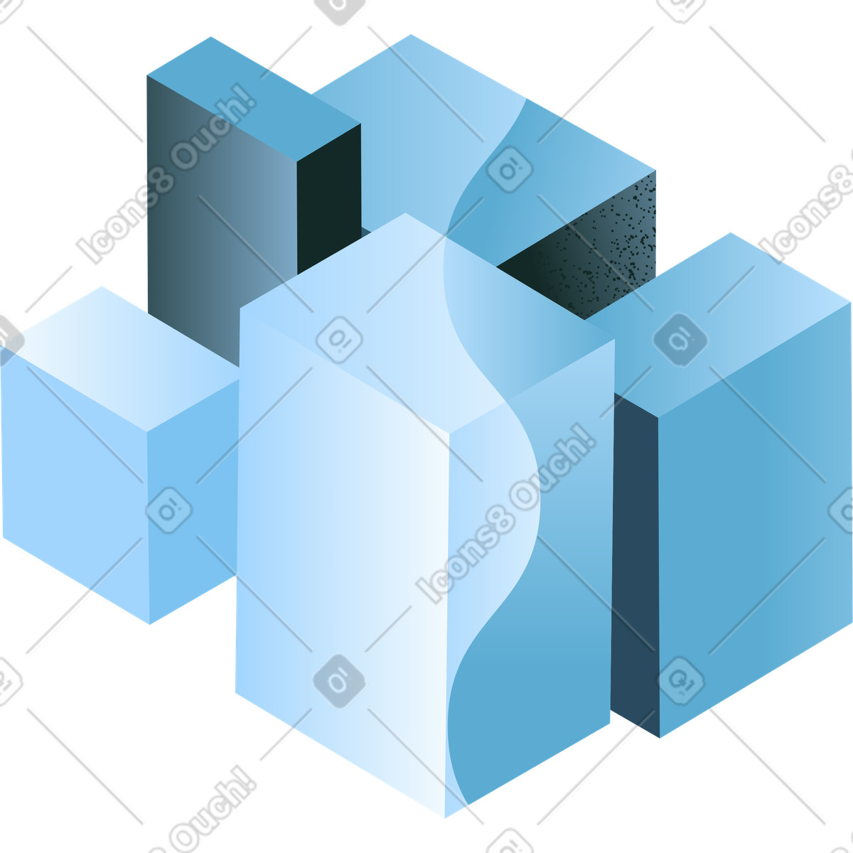 Composizione volumetrica di forme geometriche illustrazione in stile Concept scarica in PNG, SVG