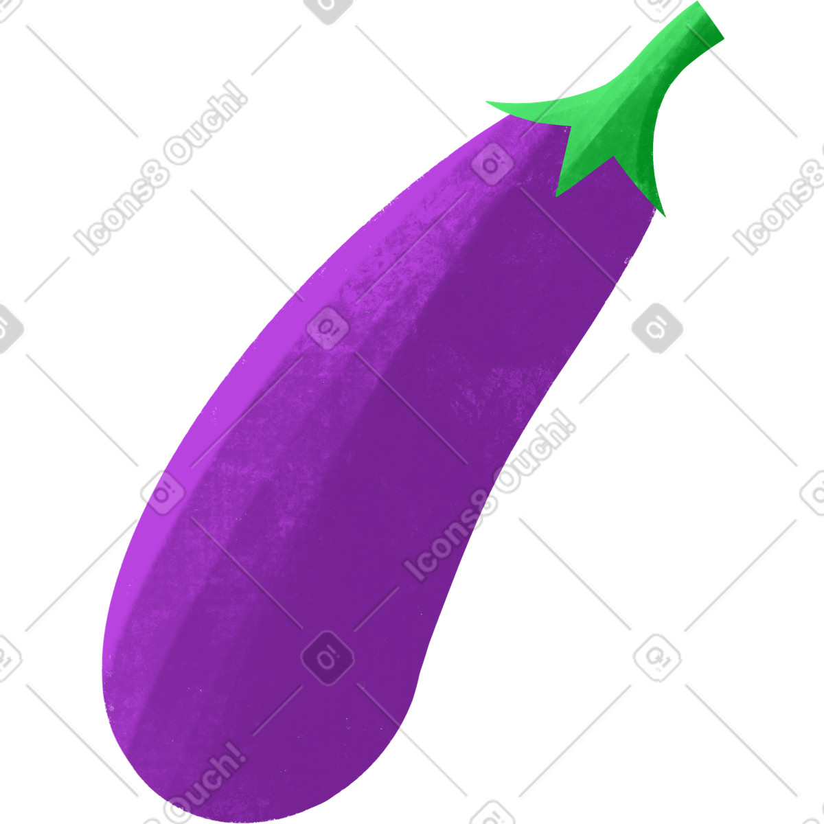 Long purple eggplant illustration in Bonbon style download in PNG, SVG