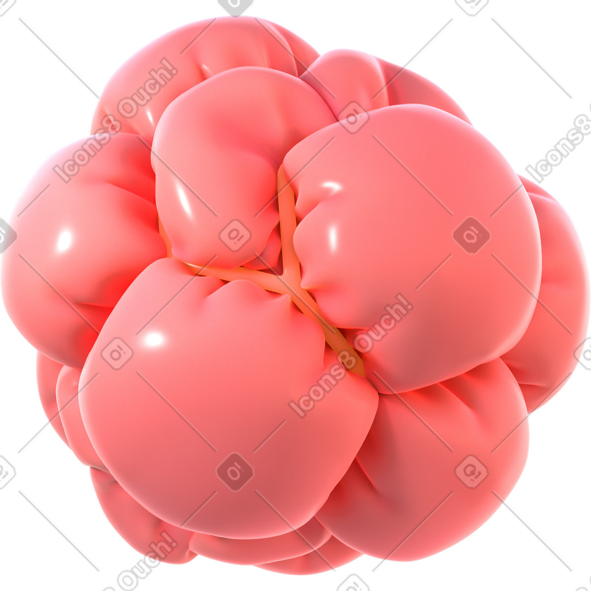 Illustration animée Forme gonflée avec élastique dans le style 3D Glassy à télécharger aux formats GIF, Lottie (JSON), AE