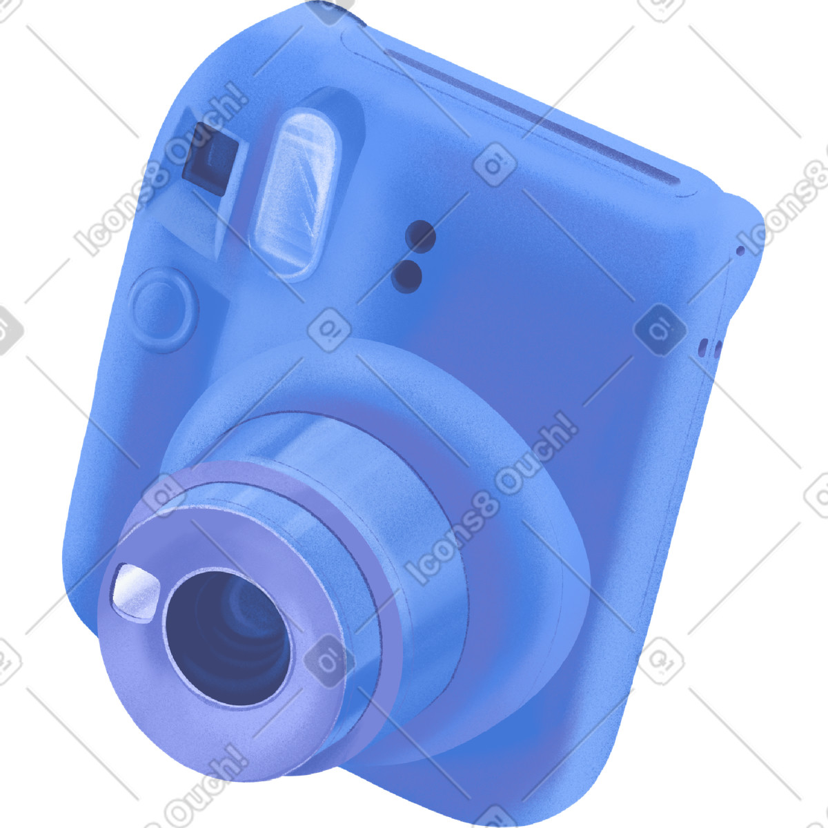 Illustration Instax mini blue camera dans le style Smart à télécharger aux formats PNG, SVG