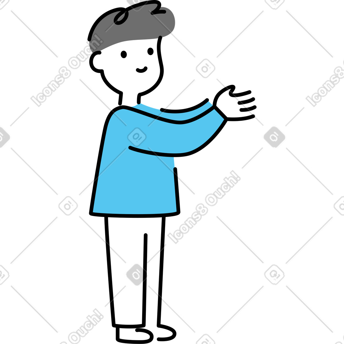 Ilustração de Garoto em no estilo Mochi para baixar em PNG, SVG