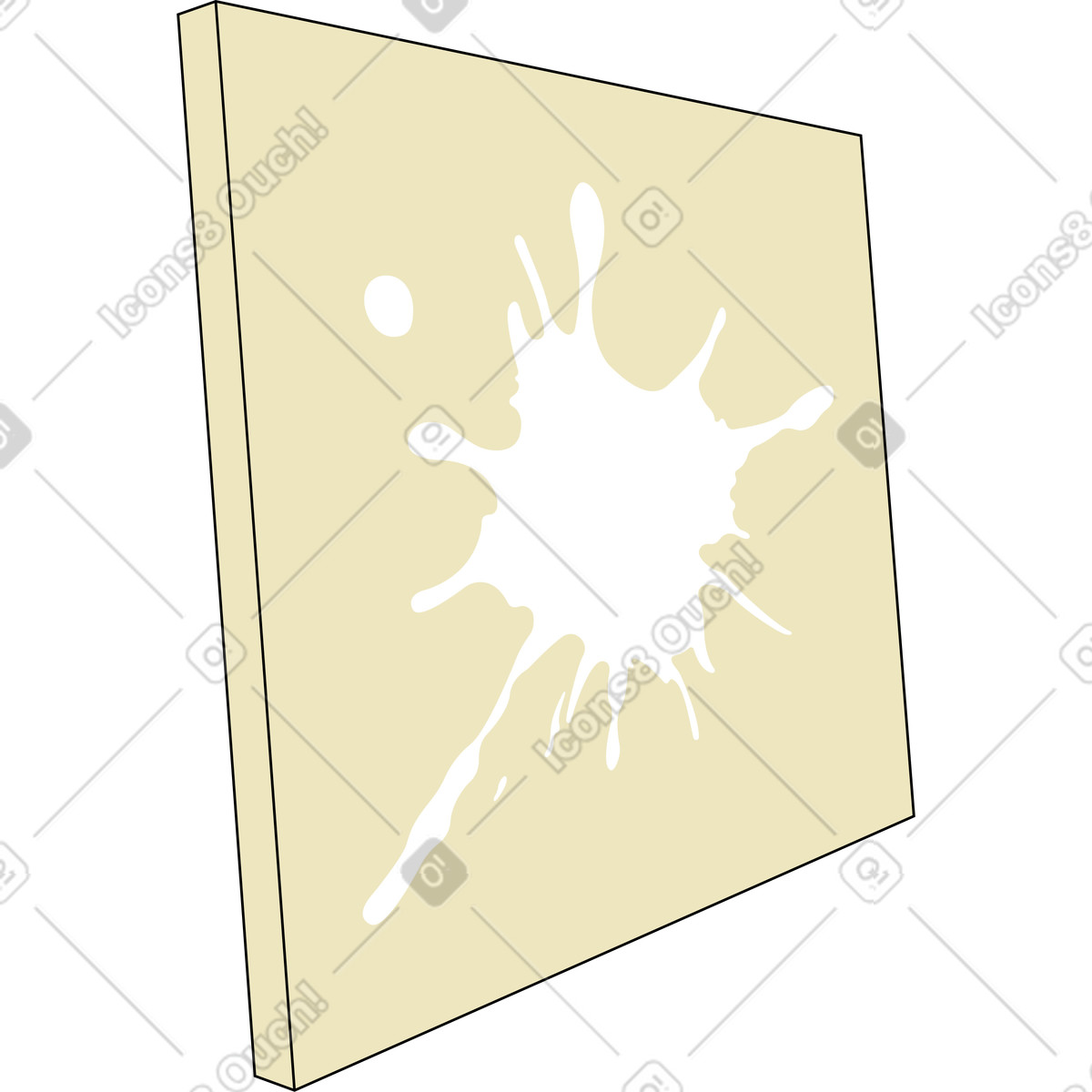 Canvas with white spot illustration in Kindy style download in PNG, SVG