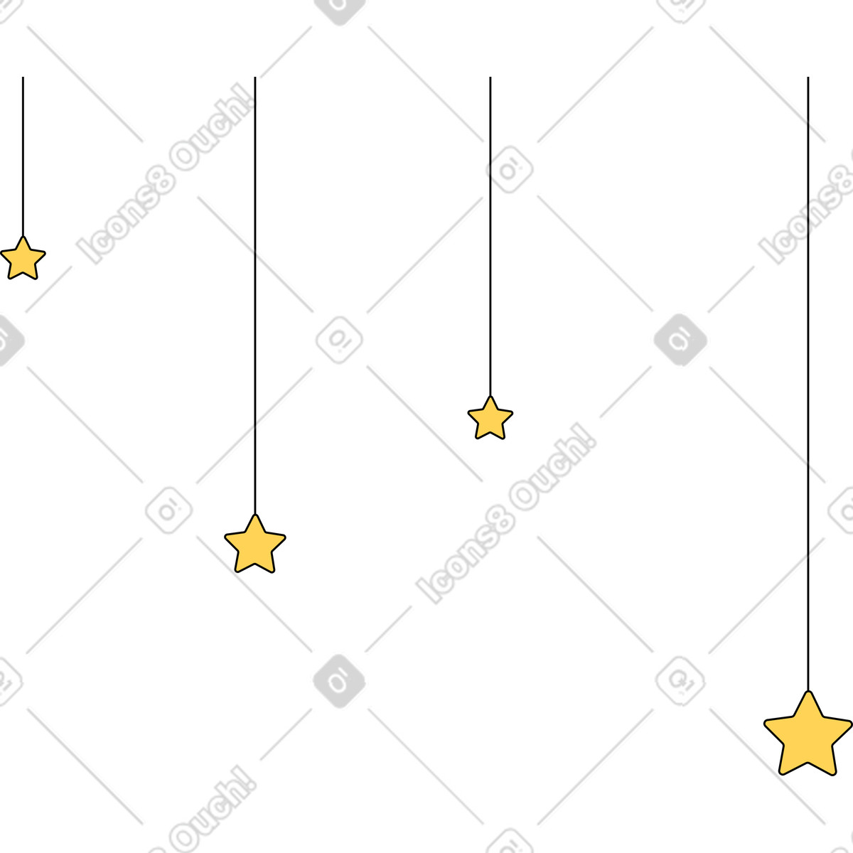 Dekor mit stern-Illustration im Sitcom-Stil als Download in PNG, SVG