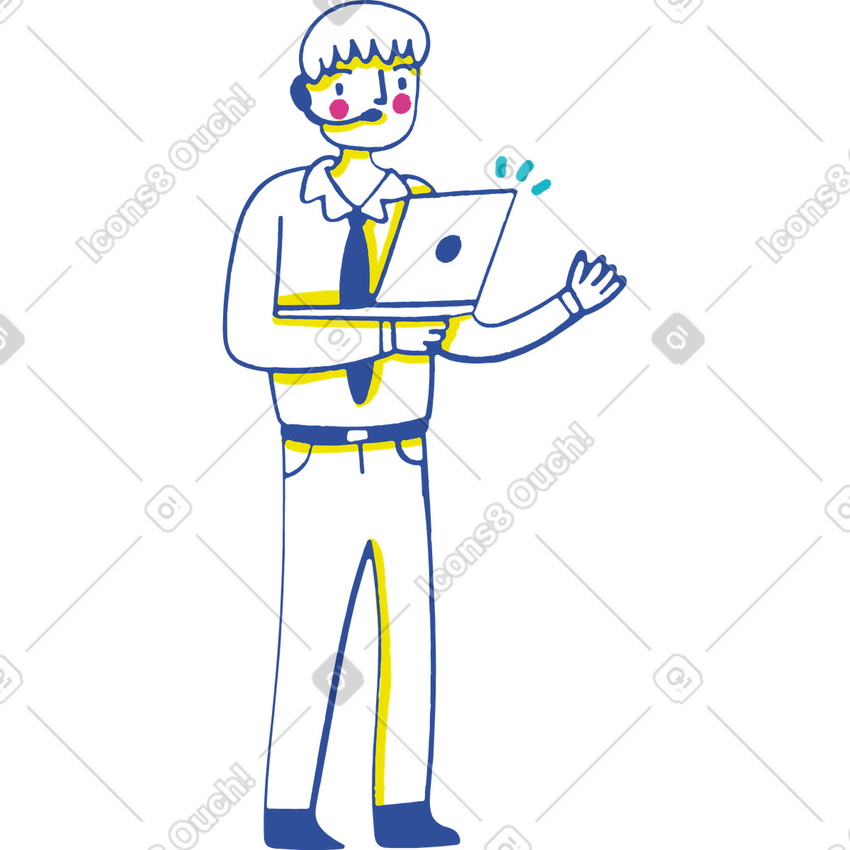 Illustration Travailleur de bureau dans le style Lime à télécharger aux formats PNG, SVG