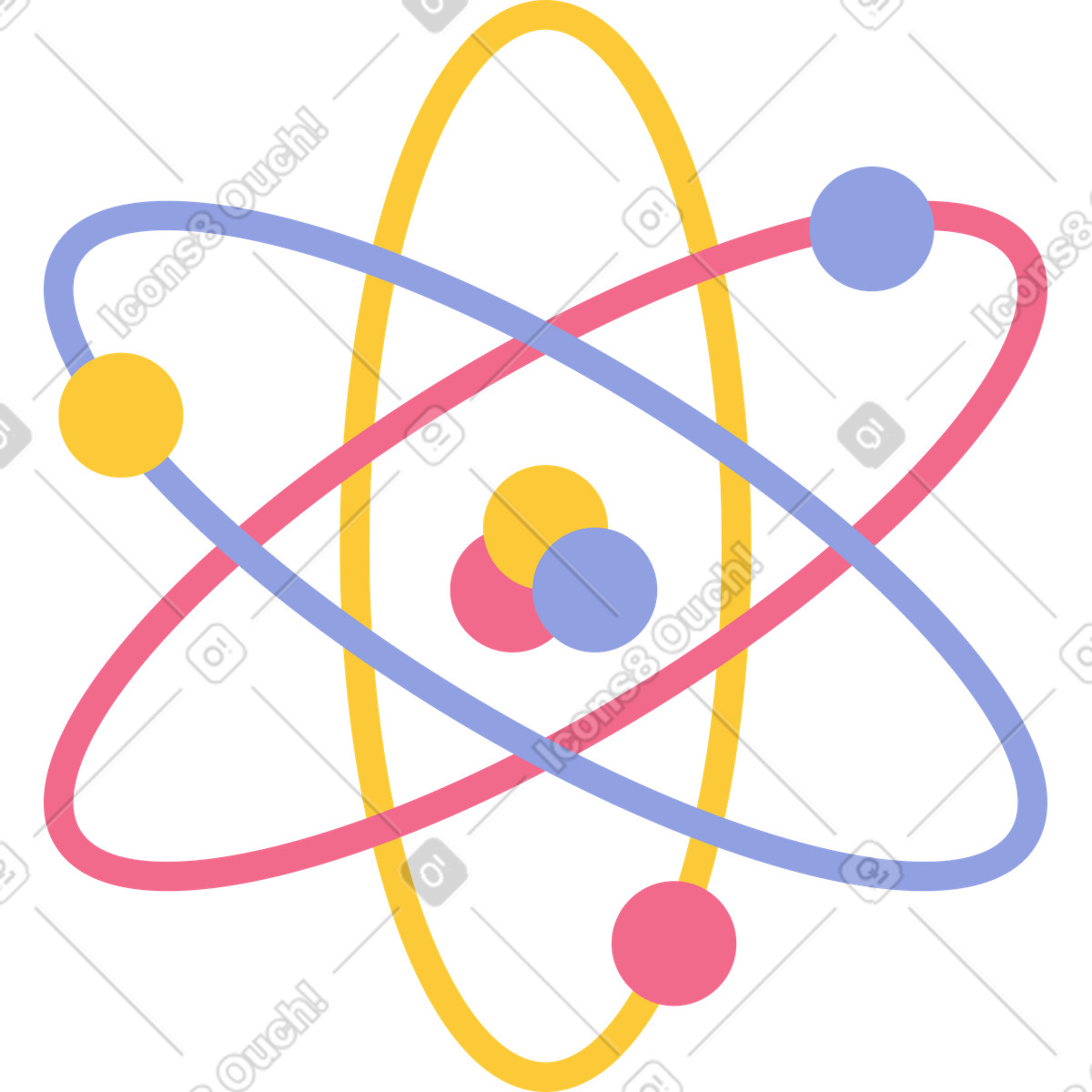 Atom-symbol-Illustration im Juicy-Stil als Download in PNG, SVG