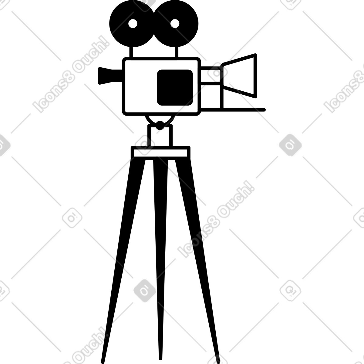 Ilustración Camara de video en estilo Transistor a descargar en PNG y SVG